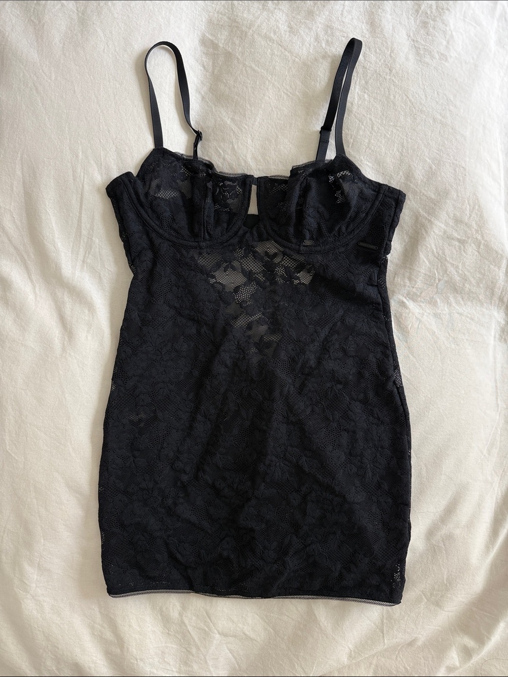 Savage X Fenty Black Lace Bodysuit Slip